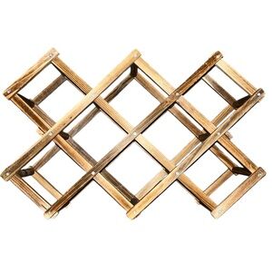 MCM Vintage Wood Expandable Bottle Wine Rack Holder Wooden Accordion Barware